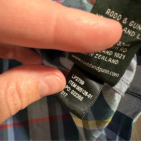 Rodd & Gunn Blue Red & Yellow Striped‎ Plaid Italian Button Down Shirt Size M - Picture 7 of 10
